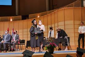 Scholarship recipients on stage